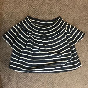 Topshop Off The Shoulder Blue Top